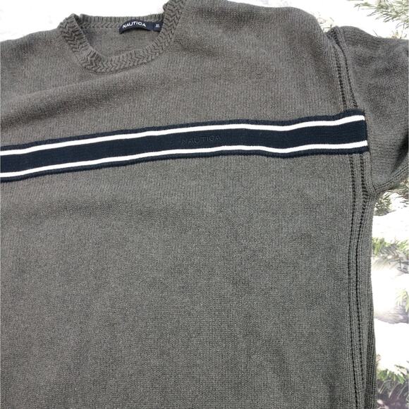 Nautica Classic Grey Sweater with Chest Stripe XL - Picture 8 of 10